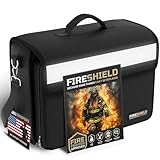 FIRESHIELD PRO 5200°F Fireproof Document Bag – Portable Water Resistant Briefcase /w Shoulder Strap, Tablet & Card Organizer – Multi-Pocket Storage for Travel, Home or Office – 17