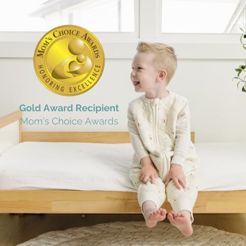 Image of Tealbee Dreamsuit Toddler Sleep Sack with Feet - Walker Sleep Bag with Legs, Rayon made from Bamboo, All Season 1.2 TOG, 2-Way Zipper, 3T-4T - Moons&Stars