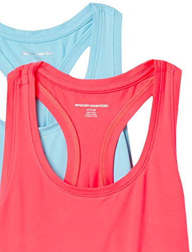 Image of Amazon Essentials Women's Active Quick Dry Tech Stretch Racerback Scoop Neck Tank Top, Multipacks