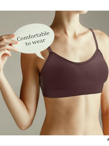 Image of Geyoga Multiple Packs Sports Bra for Women, No Underwire Wireless Bralette Support Padded Cami Bra Seamless Camisole Tank Top