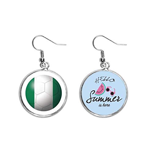 Pendientes de la bandera de Nigeria con forma de sandía para el lóbulo