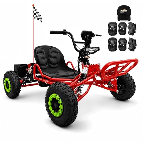 Zyliathor 48V 20Ah Electric Off-Road Go Kart for Adults & Kids (Red)