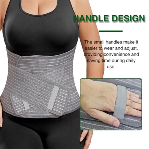Faja postparto de compresión abdominal ajustable gris miniatura 6