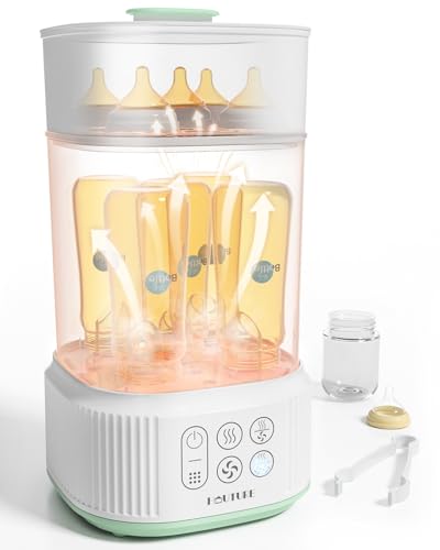 Image of Bottle Sterilizer and Dryer | Esterilizador de Biberones, HAUTURE Baby Bottle Sanitizer and Dryer, Faster Drying Compact Electric Steam Sterilizer for Baby Bottles, Pacifiers, Breast Pump Accessories
