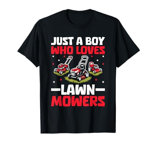 Just A Boy Lawn Mower Toddler Farm T-Shirt