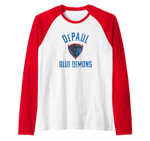 DePaul University Blue Demons Large Raglan Baseball Tee