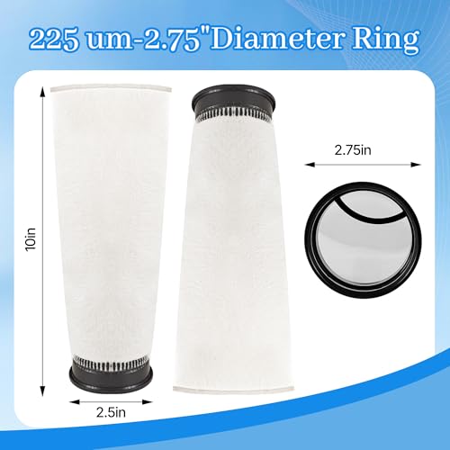 Image of 2 Pcs 2.75 Inch 225 Micron Filter Sock - Fits Waterbox, Eshopps, Fiji Cube Aquariums, and All 2.75 inch Filter Sock Holders, Compatible with Biorb Filter Replacement