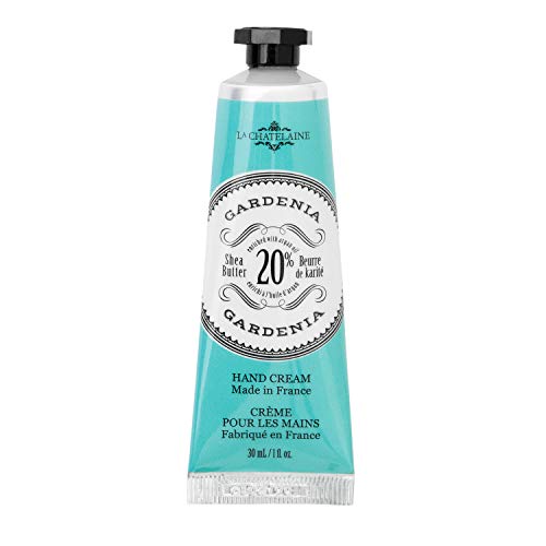 La Chatelaine 20% Shea Butter Hand Cream Travel Size Organic Argan Oil Moisturizing Nourishing Repairing Extra-Rich Hand Lotion Made in France Paraben Free 1 oz / 30ml (Gardenia)