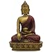 Sakyamuni Buddha Statue, Red and Gold Finish, 5 Inches