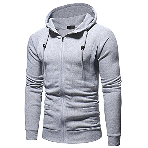 ZQTWJ Felpa Uomo con Cappuccio e Zip Larghi