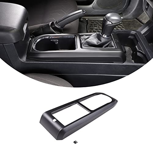 Car ABS Control Gears Shift Panel Protective Trim Frame Compatible with Toyota Tacoma 2015 2016 2017 2018 2019 2020 2021 2022 2023 Gears Shift Cup Holder Trim Frame Accessories (Matte Black)