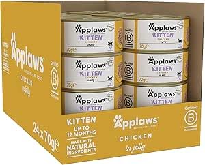 Applaws Natural Premium Wet Cat Food for Kitten, Chicken Breast in Broth Pack of 24 x 70g Cans (B08C77KL8Q) Amazon Price History, Amazon Price Tracker