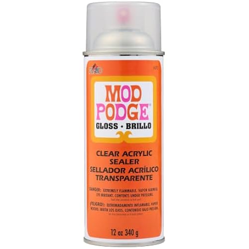 Mod Podge Spray Acrylic Sealer that is Specifically Formulated to Seal Craft Projects, Dries Crystal Clear is Non-Yellowing No-Run and Quick Drying, 12 ounce, Gloss