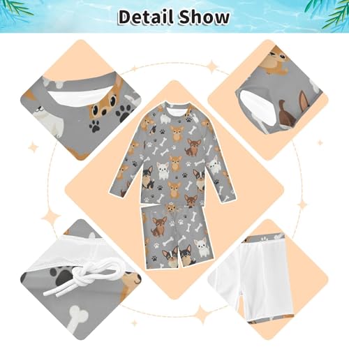Traje de baño de 2 piezas infantil manga larga ideal para proteger del sol en la playa 4
