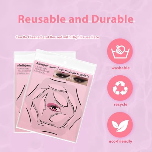 Set 2 plantillas reutilizables para delineador de ojos miniatura 3