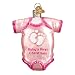 Old World Christmas Collection Glass Blown Ornaments for Christmas Tree, Pink Baby Onesie