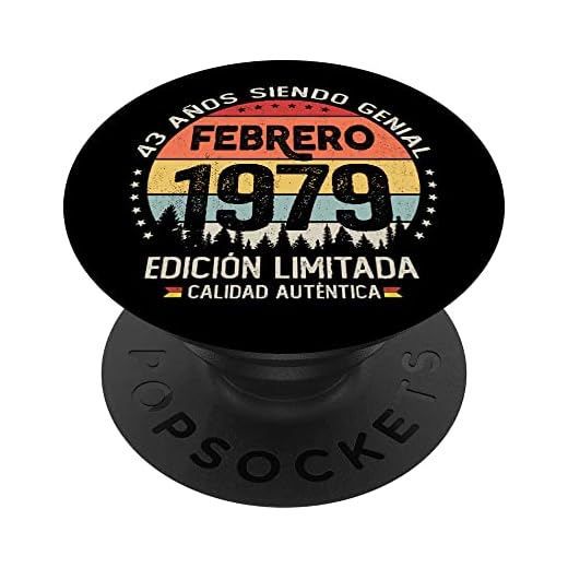 Regalo 43 años Cumpleaños Hombre Mujer - Febrero 1979 PopSockets PopGrip Intercambiable