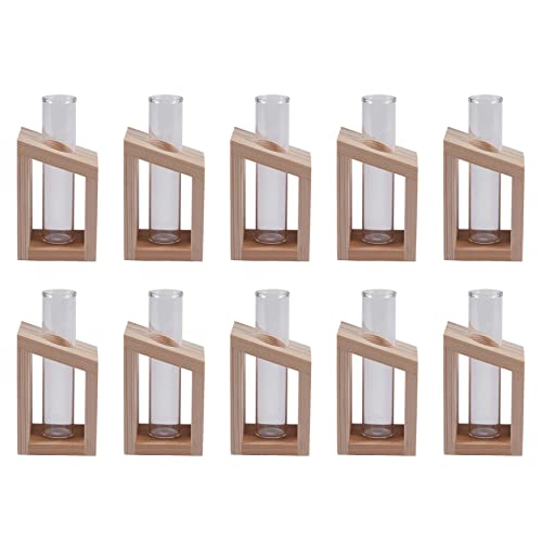 Support en bois pots de fleurs tube cristal hydroponique - 2