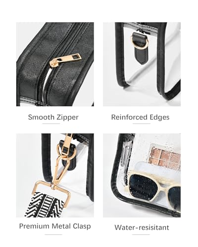 Image of FANGSUN Clear Purse for Women, Clear Crossbody Bag Stadium Approved, Small Transparent Handbag for Concert Event Festival