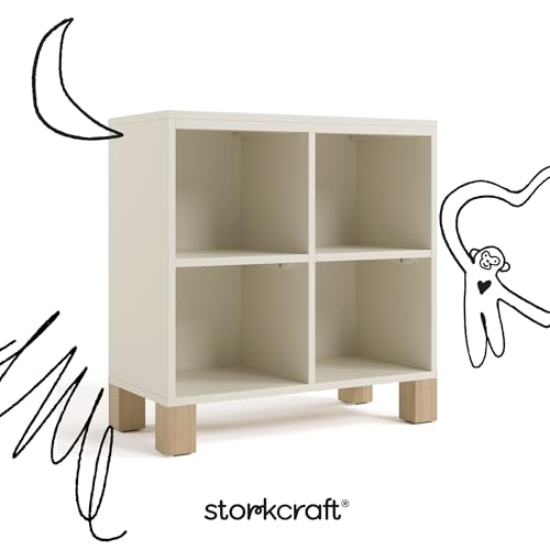 Image of Storkcraft California Cube Organizer Bookcase, Frosted Oat with Driftwood