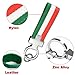 Xotic Tech Italian Flag Theme Stripe 3-Color Nylon Band Strap Keychain w/Inner Leather Key Fob Chain Ring Compatible With Alfa Romeo or Fiat or Ferrari or Maserati or Lamborghini etc