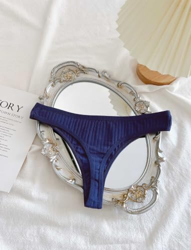 Image of FINETOO Cotton Thongs for Women Soft Low Rise Sexy Thong Ladies Panties Womens Underwear 6 Pack XS-XXXL