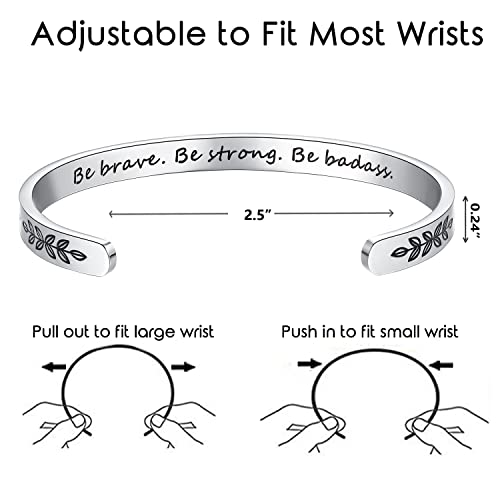 Tony & Sandy Badass Women Gifts Be Brave Be Strong Be Badass Bracelets Teen Girls Birthday Ideas Female Inspirational Anxiety Bracelets Strength Jewelry Motivational Cuff Back To School Christmas #TOP3