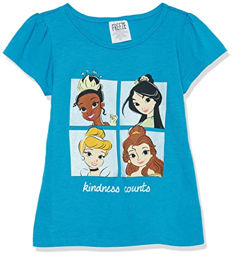 T-shirt Disney Princesses turquoise 2T avec Cendrillon Belle et Tiana
