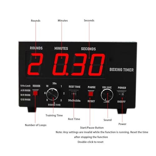 Boxing Interval Timer Profesional con Pantalla LED Azul miniatura 3