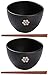 in Stile Giapponese Ramen Soup Bowls, Porcellana Profonda Interni Ciotola con 2 Paia di Bacchette di Legno, per Udon Soba Pho Asian Noodles