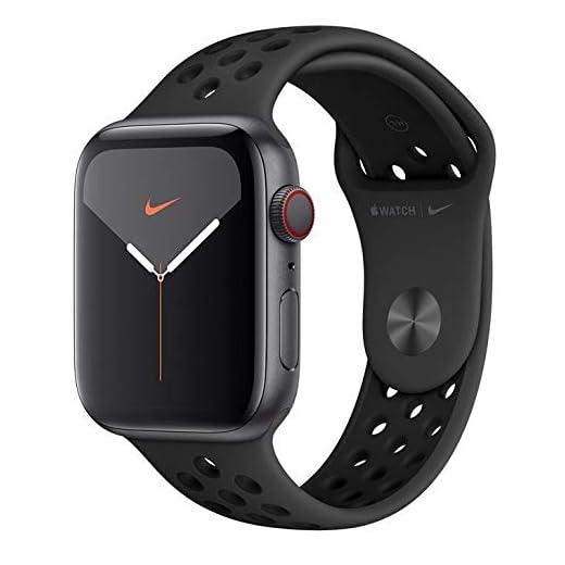 Apple Watch Nike+ Series 5 Cellular + Gps, 44 mm, Alumínio Cinza Espacial, Esportiva Nike Preto/Cinza-carvão e Fecho Clássico - Mx3f2bz/a