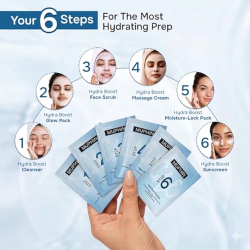 Image of Hydro Boost Facial Kit | Plump Skin In 6 Steps | With Hyaluronic Acid & Cucumber Extract | Deeply Hydrates & Nourishes | 49g