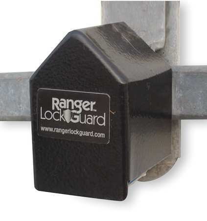 Padlock Guard, Hardened Steel, Blk, 2-3/4"L
