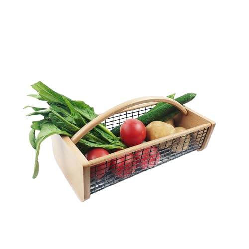 Garden Hod Harvest Basket Durable Wooden Gardening Supply Suitable For Kitchen Picnic And Outdoor Picking