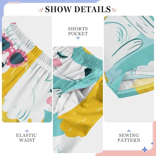 ZZXXB Poodle Spring Flowers Boys Long Pants Soft Trousers Elastic Waist Kids Lounge Bottoms with Pockets S-XL4