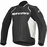 Alpinestars Lederjacke Devon Airflow, SCHWARZ/Weiss, 46