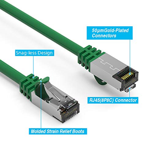 Cable de red Ethernet Cat 8 S/FTP 4ft verde RJ45 miniatura 3
