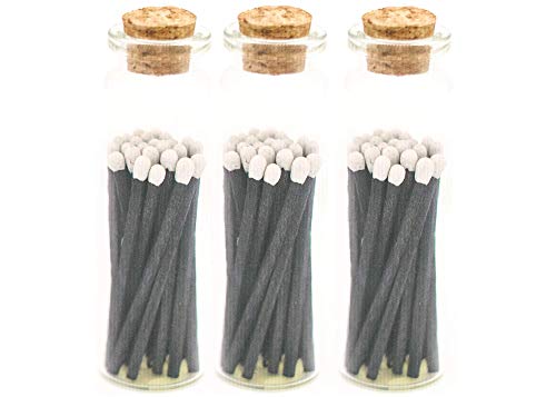 Tuxedo Colored Decorative Matches, Small Premium Wooden Matches | Artisan Matches for Candles, Safety Matches for Lighting Candles with Match Striker On The Bottle | Perfect Candle Match