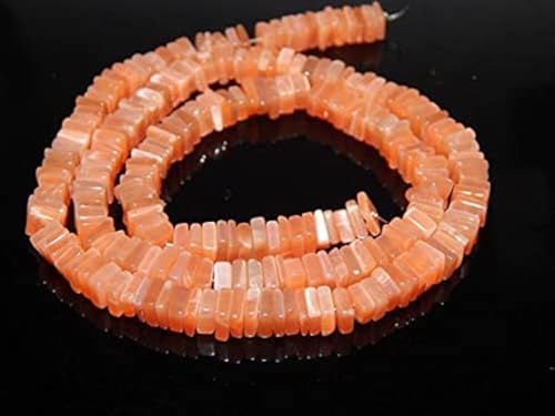 Perles en pierre de lune naturelle Heishi 5x6mm pour création de bijoux haut de gamme - 2