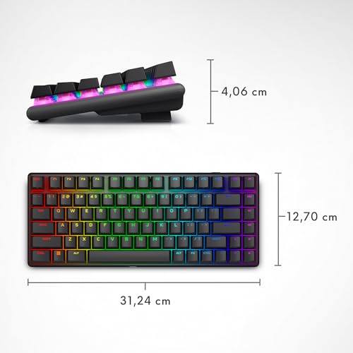 Alienware Pro Clavier Gaming sans fil sans pavé numérique, touches mécaniques hotswap, PBT durables, rétroéclairage AlienFX RVB 16,8 M couleurs, triple connectivité, QWERTY, Dark Side of the Moon