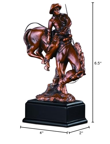 Estatua de Vaquero con Caballo en Bronce miniatura 3