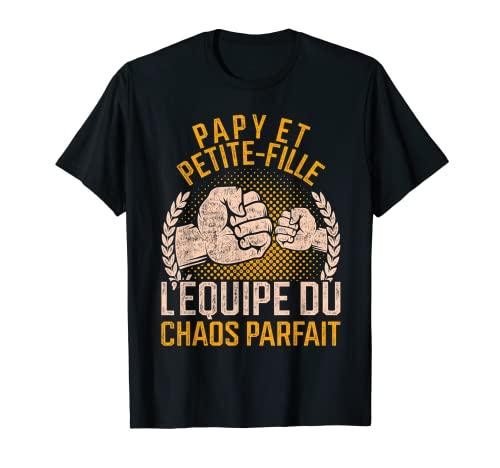 Papy Et Petite-Fille Vintage Drôle Fête Des Grands-Pères T-Shirt