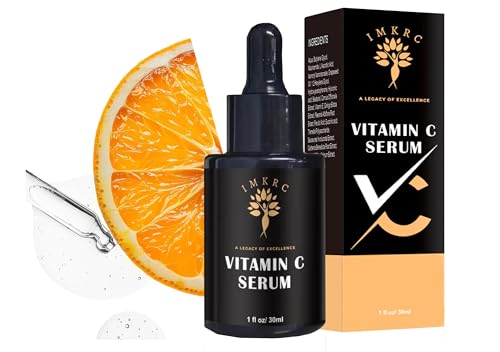 IMKRC Siero alla vitamina C, 20% acido L-ascorbico, con acido ialuronico, acido ferulico, vitamina E, 30 ml