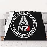 Ouyniei Mass Effect Alliance N7 Special Forces Fleece Blanket 60'X50' Throw Blankets for Bed Sofa Throw Blanket for Couch
