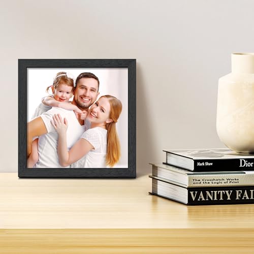 Image of upsimples 8x8 Picture Frames, Wall Gallery Square Frames with Engineered Wood, Black 1 Pack