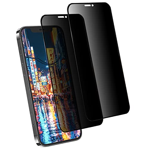 【覗き見防止】 iPhone12 ガラスフィルム iPhone12 Pro フィルム 覗き見防止 液晶保護フィルム のぞき見 強化ガラス のぞき見防止 全面保護/指紋防止/気泡ゼロ/貼り付け簡単/2枚セット