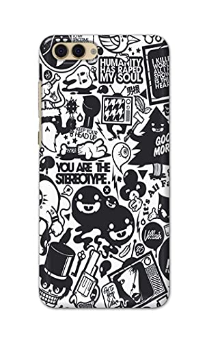 Image of Printed Hard Back Cover Case for Honor View 10 | Honor V10 Back Cover (Mixed Cartoon) -702
