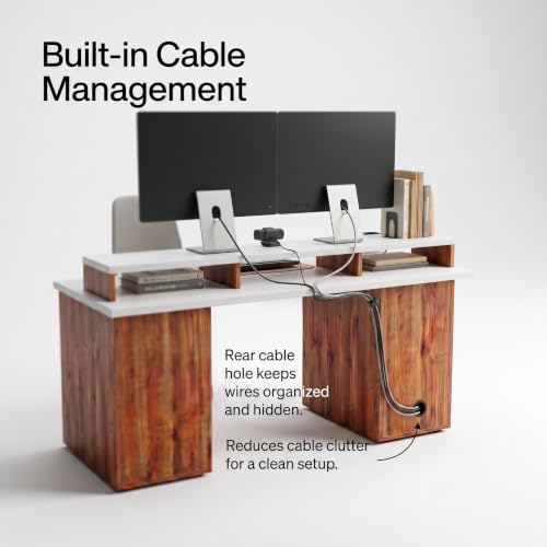 Image of FFO Nova Computer Table for Home with 2 Side Storage & Drawer, 150 X 60 Large Size Top with Moniter Raiser Shelf | DIY