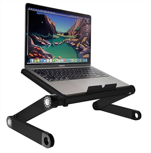 WorkEZ Light Adjustable Laptop Stand – Lightweight Adjustable Lap Desk for Laptop Desk Ergonomic Laptop Riser For Desk Laptop Stand for Bed Portable Laptop Desk Foldable laptop stand for couch