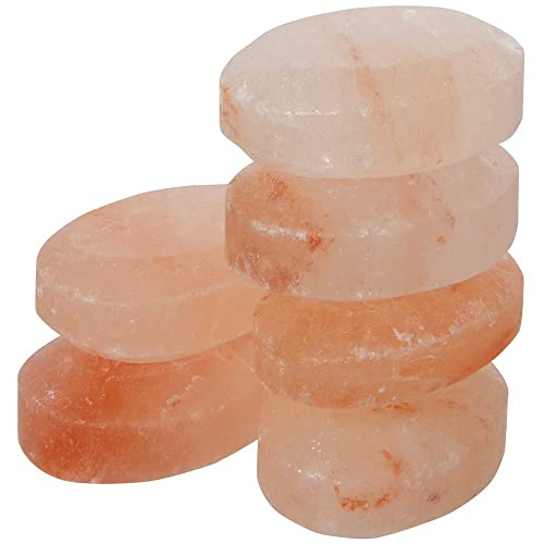 Pure Himalayan Salt Works Flat Oval Massage Stone, Pink Crystal Hand-Carved Stone for Massage...